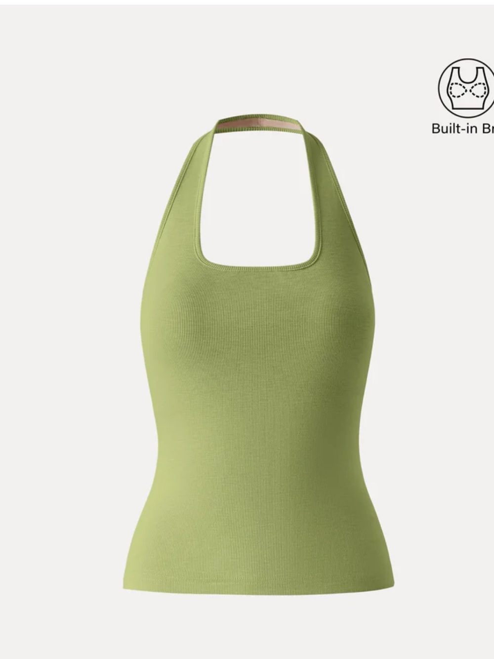 NWT  OGL Built-In Bra Halter Tank Top - Periodot Green
